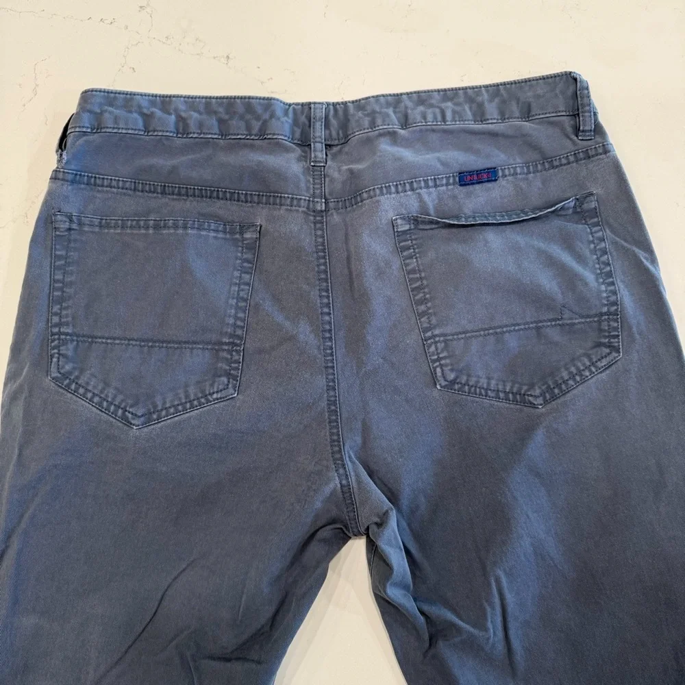 Untuckit Men’s Don Santiago Straight Leg 5 Pocket Pant Blue 34x32
